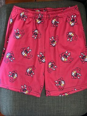 Ransom clothing devil logo mesh shorts
